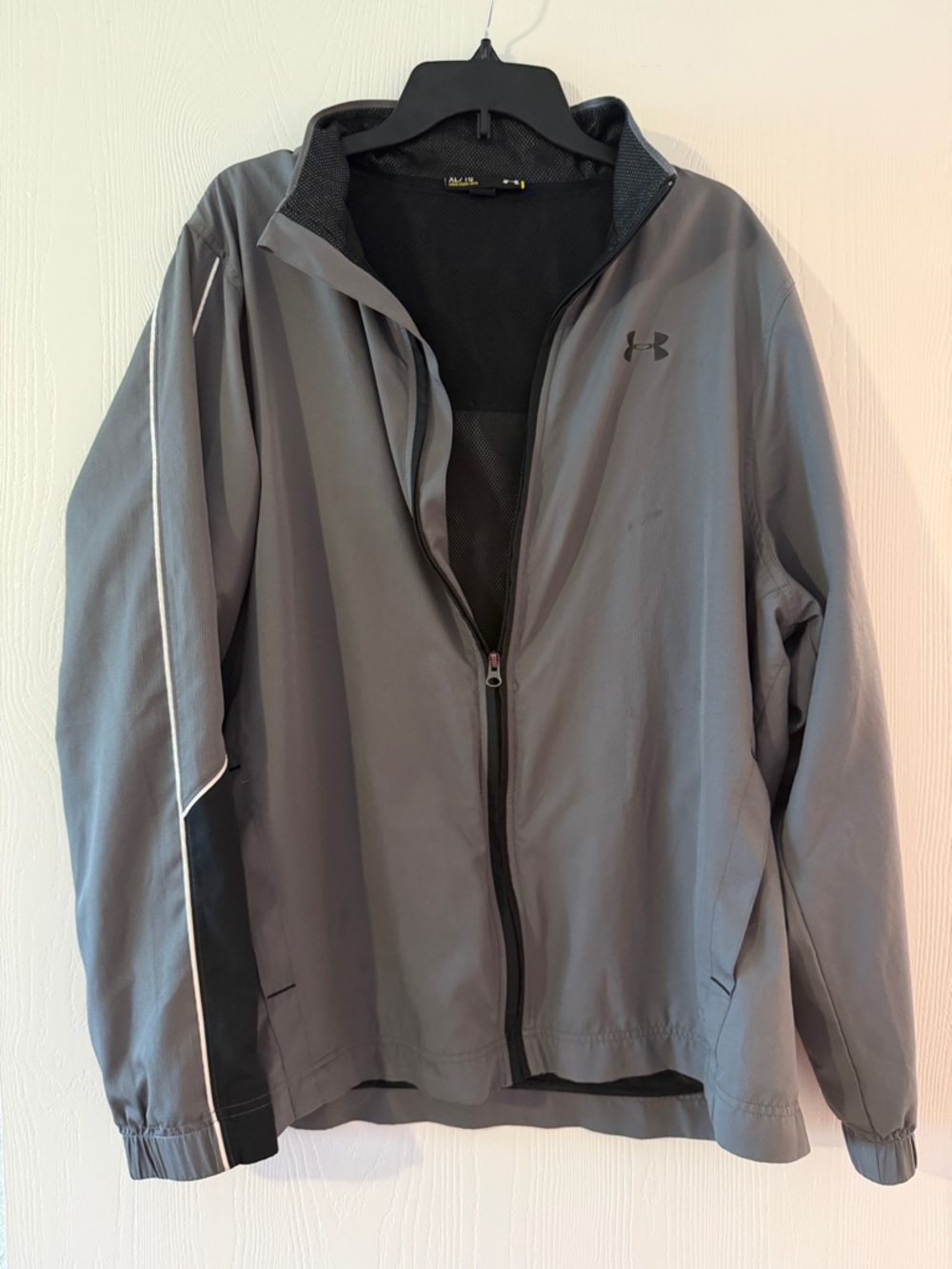 Under Armour Men's Gray Windbreaker Jacket with Reflective Trim